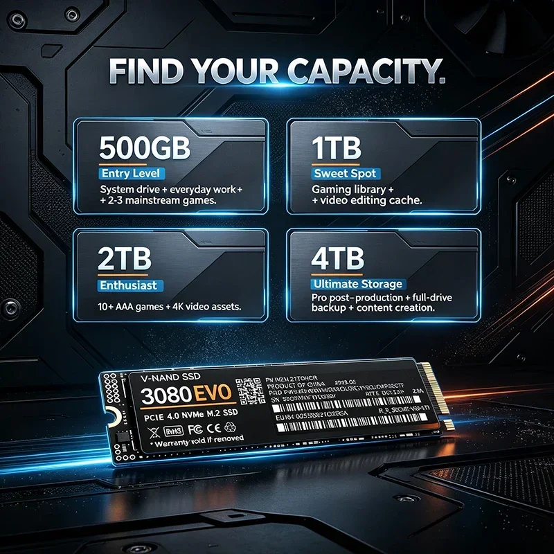 3080 EVO 1TB 2TB 4TB SSD M.2 N - M.2 Nvme 4Tb Pcie 4.0 Ssd avaliação e preço